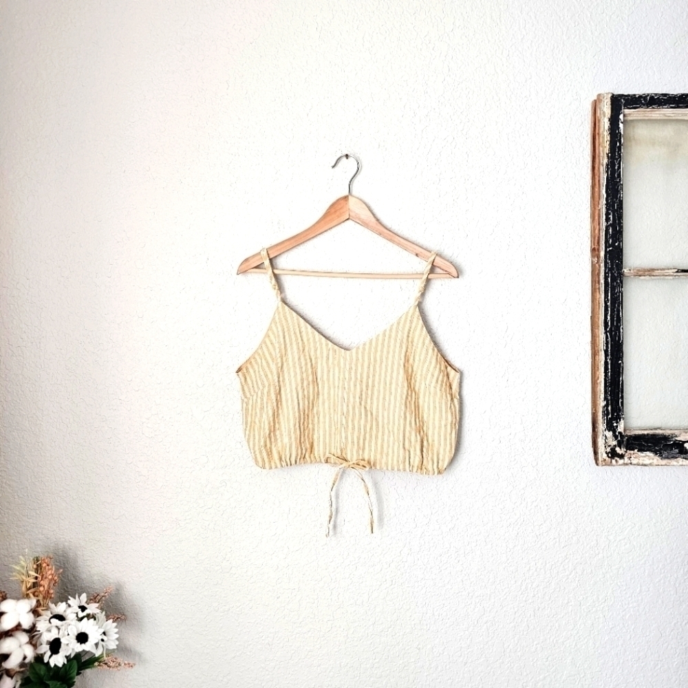 LA Hearts Tie Waist Crop Cami Top Size Large